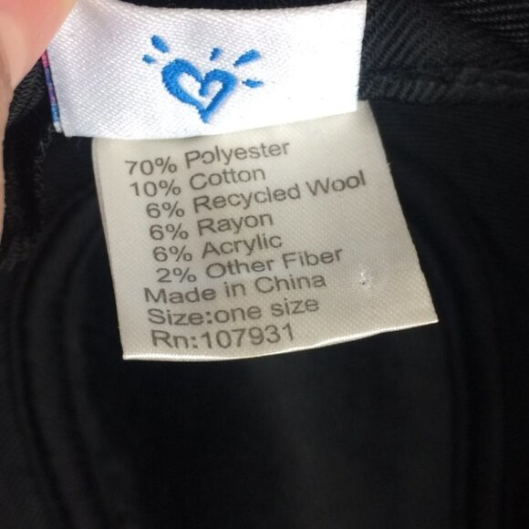 Women's Black Glitter Justice Hat - Picture 5 of 8